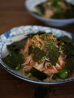 オクラとたらこの和え素麺-レシピのメイン写真