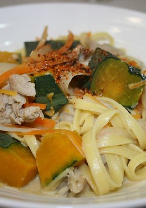 フェットチーネのほうとう風クリームパスタ-レシピのメイン写真