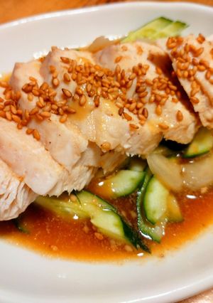 鶏胸をレンジでチンして辛子ポン酢-レシピのメイン写真