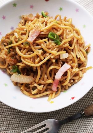 子供大人喜ぶ！ランチに簡単！長めそばめし-レシピのメイン写真