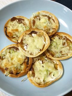 餃子の皮で!ネギ味噌ピザ-レシピのメイン写真