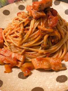 ベーコンとしめじのトマトパスタ*+-レシピのメイン写真