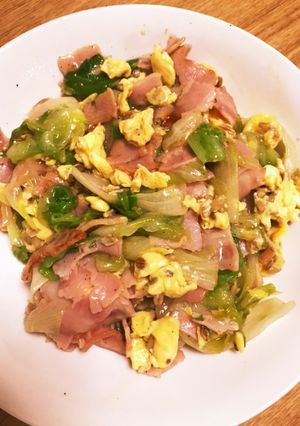 レタスとベーコン卵の腸活炒め煮-レシピのメイン写真