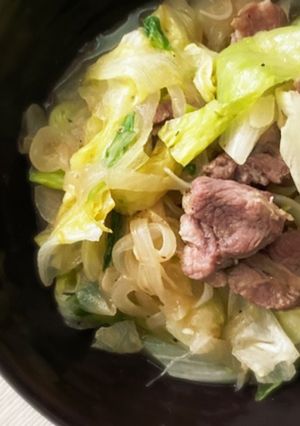 簡単ヘルシー☆豚のカシラのレタス炒め風-レシピのメイン写真