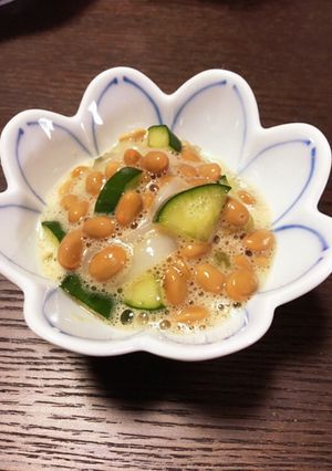 イカそうめん、納豆、胡瓜のネバネバ和え-レシピのメイン写真