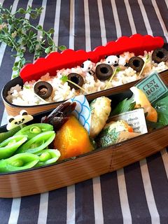 作り置きおかずでパンダ弁当 詰め方-レシピのメイン写真