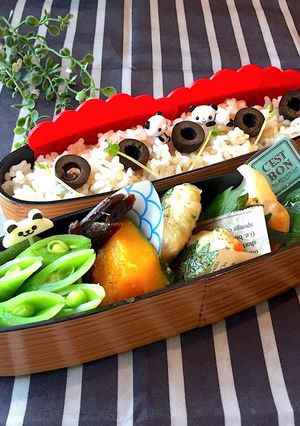作り置きおかずでパンダ弁当 詰め方-レシピのメイン写真