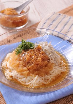 なめ茸としらすのさっぱりそうめん-レシピのメイン写真