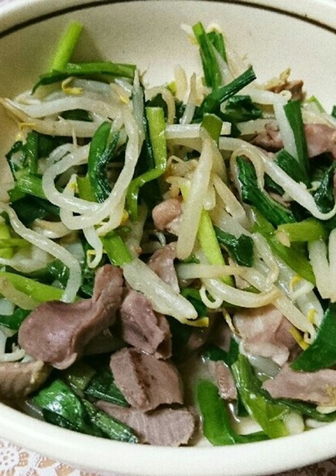 にらともやしと砂肝のポン酢生姜炒め-レシピのメイン写真
