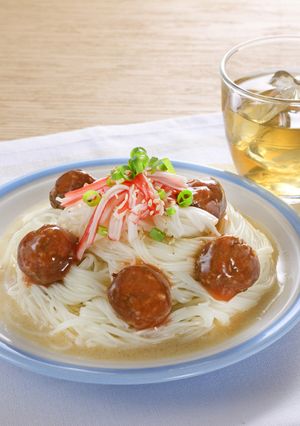 イシイのミートボールで中華風そうめん-レシピのメイン写真