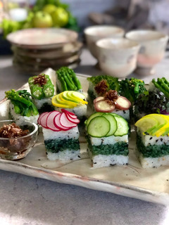 季節の野菜で彩る押し寿司-レシピのメイン写真