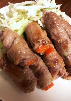 にんじんオクラの豚肉巻き-レシピのメイン写真