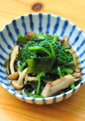 ほうれん草とわかめと干し椎茸のおひたし-レシピのメイン写真