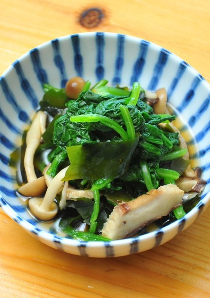 ほうれん草とわかめと干し椎茸のおひたし-レシピのメイン写真