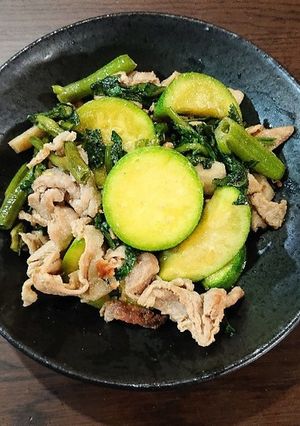 豚肉と野菜の中島菜塩炒め-レシピのメイン写真