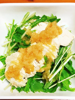水菜と鶏むね肉のおろしポン酢サラダ-レシピのメイン写真