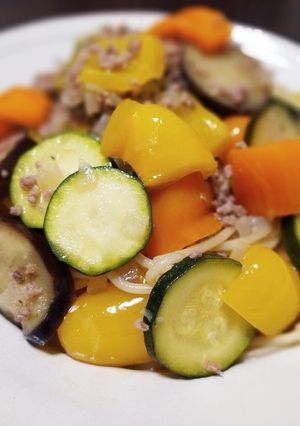 初夏野菜の彩りパスタ！-レシピのメイン写真