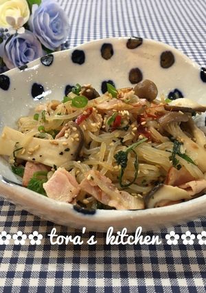糖質オフ☘️白滝パスタ（きのこベーコン）-レシピのメイン写真