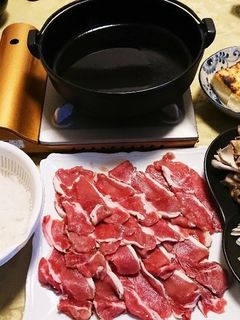 しし肉(猪肉)ですき焼き♪-レシピのメイン写真