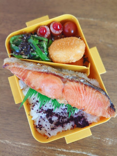 焼き鮭のっけ弁当♪-レシピのメイン写真