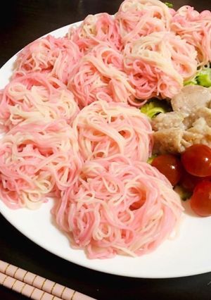 ずぼらの簡単　カラフルそうめん-レシピのメイン写真