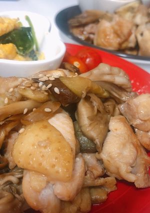 鶏ももとナスの醤油バター炒め-レシピのメイン写真