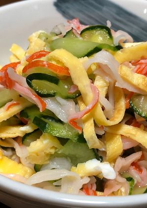 簡単・キレイ☆カニカマの酢の物!-レシピのメイン写真