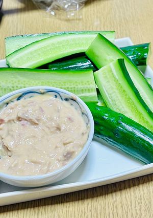 今日の副菜！暑い日ツナ味噌マヨもろきゅう-レシピのメイン写真