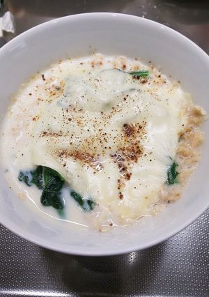 オーツ麦でほうれん草の豆乳チーズリゾット-レシピのメイン写真