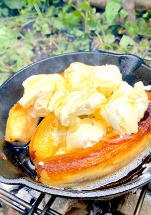 スキレットで作るマスカルポーネ焼きバナナ-レシピのメイン写真