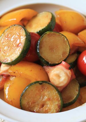 夏野菜とタコのカラフル炒め-レシピのメイン写真