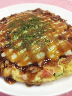 夏野菜で!トマトとズッキーニのお好み焼き-レシピのメイン写真