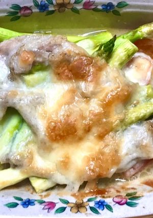 アスパラとトマトと豚肉のチーズ焼き-レシピのメイン写真