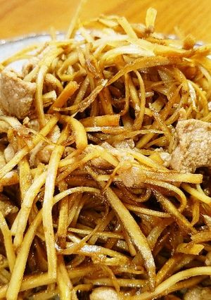 細切りごぼうのしょうが醤油炒め煮。-レシピのメイン写真