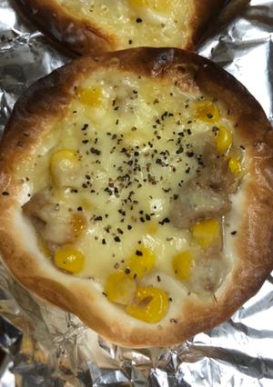 みんな大好き！餃子皮マヨコーンピザ風-レシピのメイン写真