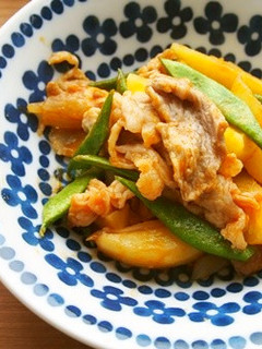 豚こま・インゲンのカレー粉ケチャップ炒め-レシピのメイン写真