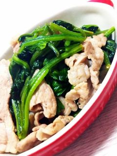 ほうれん草と豚肉の炒めもの-レシピのメイン写真