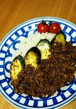 玉ねぎご飯と夏野菜キーマカレー-レシピのメイン写真