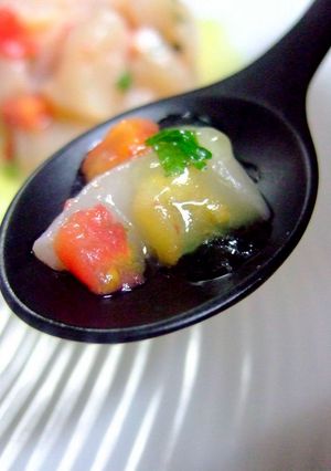 緑茶と帆立とトマトのカクテル-レシピのメイン写真