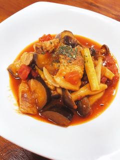 豚バラとアスパラとナスのトマト煮-レシピのメイン写真