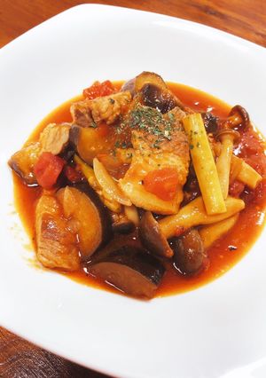 豚バラとアスパラとナスのトマト煮-レシピのメイン写真