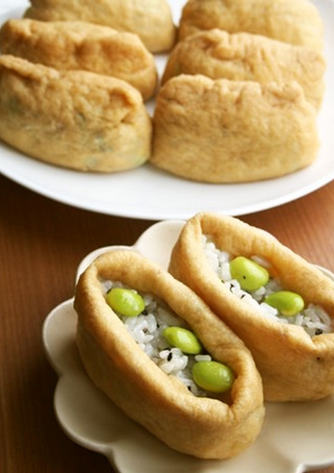 枝豆・黒ごまのいなり寿司♪枝豆香る♪-レシピのメイン写真