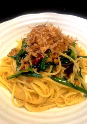スタミナ満点！納豆とニラのパスタの作り方-レシピのメイン写真