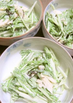 暑い夏！水菜とサラダチキンのさっぱり和え-レシピのメイン写真
