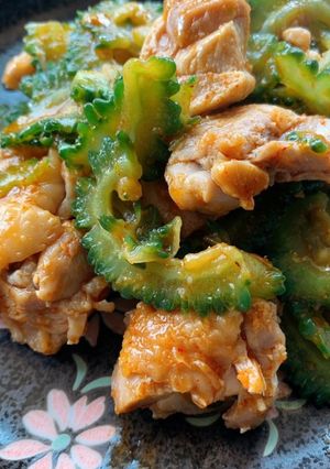 苦くない☆鶏モモゴーヤ炒め(無水鍋QC)-レシピのメイン写真