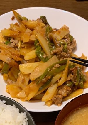 じゃがピーマンミンチケチャップ味付け-レシピのメイン写真