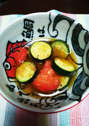 トマトとズッキーニのアヒージョ-レシピのメイン写真