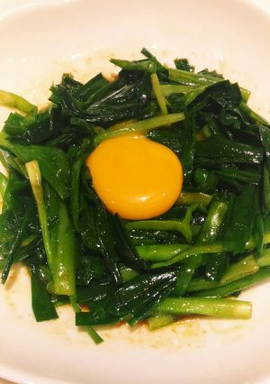 レンジで簡単。にらのユッケ風おつまみ-レシピのメイン写真