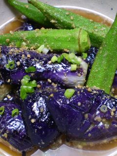 揚げ茄子とオクラの胡麻煮-レシピのメイン写真