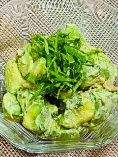アボカドの梅マヨ和え・大葉風味-レシピのメイン写真